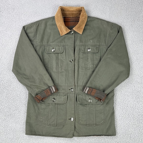 Brandon Thomas Other - Brandon Thomas Flannel Canvas Reversible Chore Jacket Men Medium Corduroy Collar